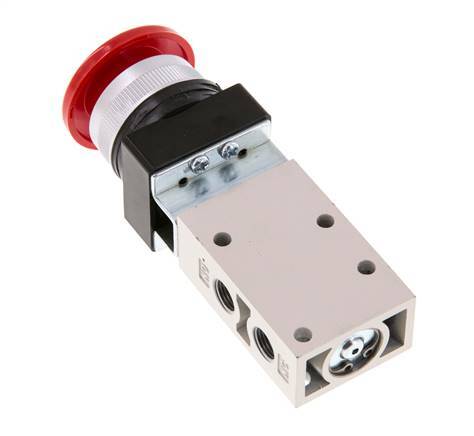 3/2 G1/8'' Palm Button Valve Red 0-8bar/0-112psi YPC