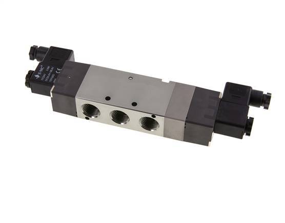 5/3 G1/2'' Pressure Center Solenoid Valve 24V DC 1.5-8bar/21.0-112psi E.MC