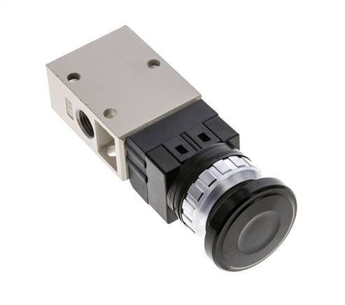 3/2 G1/4'' Palm Button Valve Black 0-8bar/0-112psi YPC