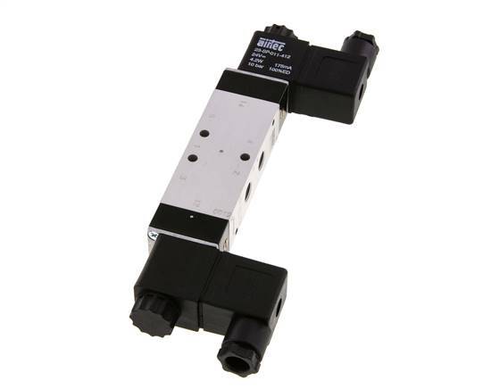 5/3 G1/8'' Center Closed Solenoid Valve 24V DC 3-10bar/42-140psi Airtec