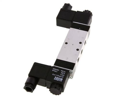 5/3 G1/8'' Center Closed Solenoid Valve 24V DC 3-10bar/42-140psi Airtec
