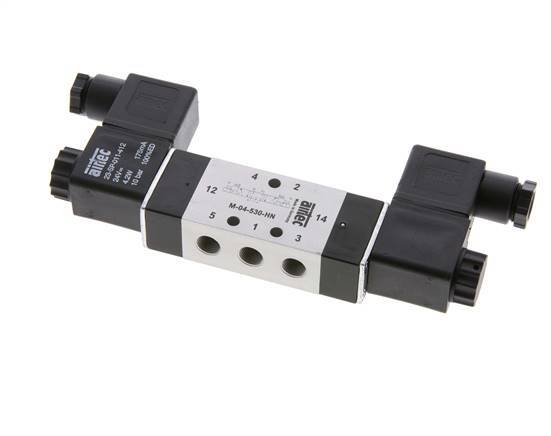 5/3 G1/8'' Center Closed Solenoid Valve 230V AC 3-10bar/42-140psi Airtec