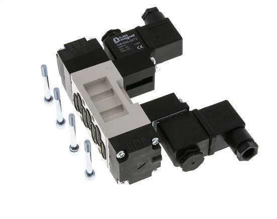5/3 ISO 5599-1 Exhaust Center Solenoid Valve 12V DC 2-10bar/28-140psi YPC
