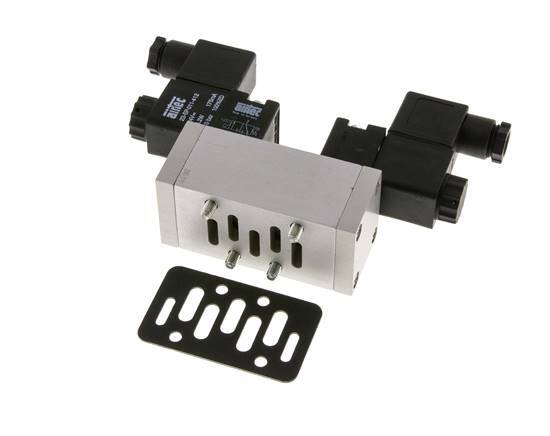 5/3 ISO 5599-1 Center Closed Solenoid Valve 115V AC 3-10bar/42-140psi Airtec