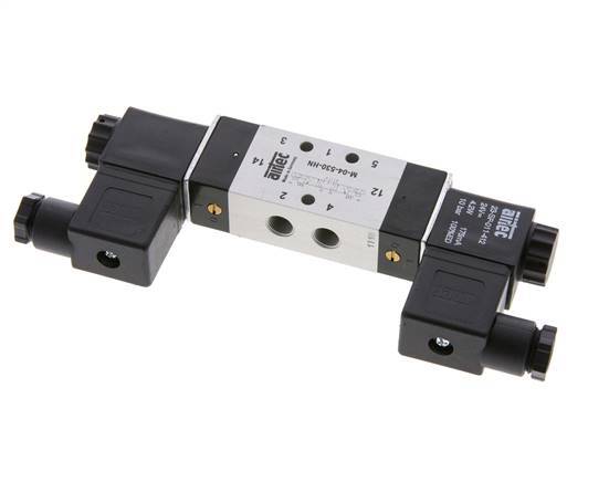 5/3 G1/8'' Center Closed Solenoid Valve 12V DC 3-10bar/42-140psi Airtec