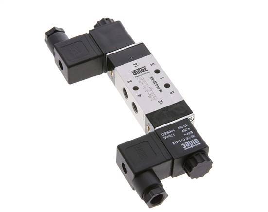5/3 G1/8'' Center Closed Solenoid Valve 12V DC 3-10bar/42-140psi Airtec