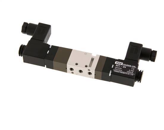 5/3 M5 Exhaust Center Solenoid Valve 24V DC 2-10bar/28-140psi YPC