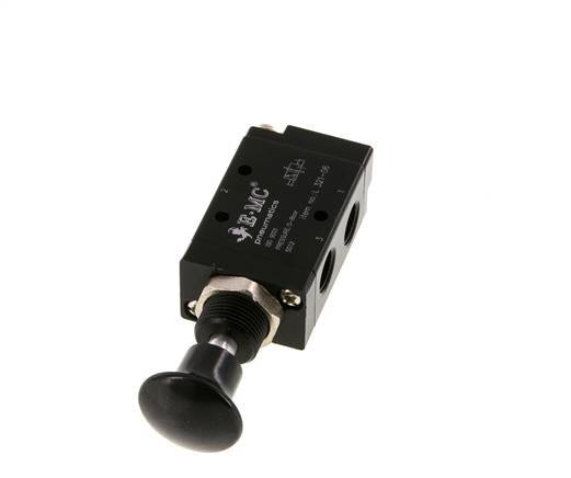 3/2 G1/8'' Axial Hand Lever Valve Detent 0-8bar/0-112psi E.MC