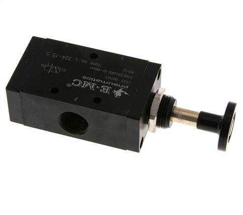 3/2 G1/2'' Axial Hand Lever Valve 0-8bar/0-112psi E.MC
