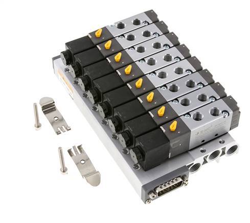 G1/8'' 8x Pneumatic Valve Terminal 24V DC 1.5-8bar/21.0-112psi Multi-pole E.MC