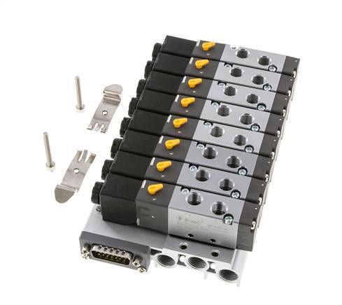 G1/8'' 8x Pneumatic Valve Terminal 24V DC 1.5-8bar/21.0-112psi Multi-pole E.MC