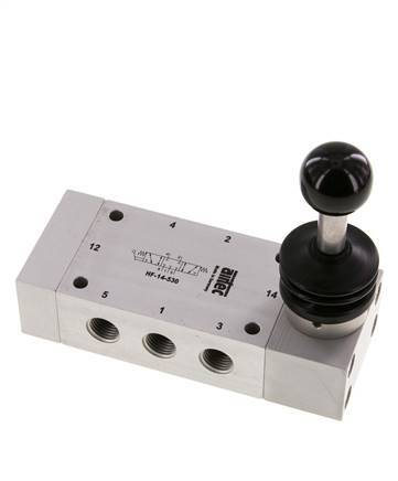 5/3 G1/4'' Center Closed Hand Lever Valve 0-12bar/0-168psi Airtec