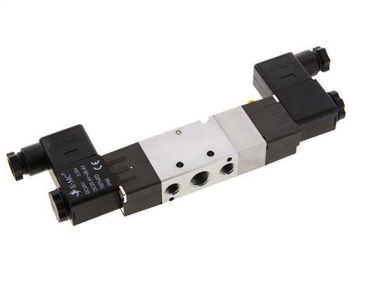 5/3 G1/4'' (G1/8'') Pressure Center Solenoid Valve 24V AC 1.5-8bar/21.0-112psi E.MC