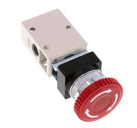 3/2 G1/4'' Emergency Stop Button Valve Red 0-8bar/0-112psi YPC