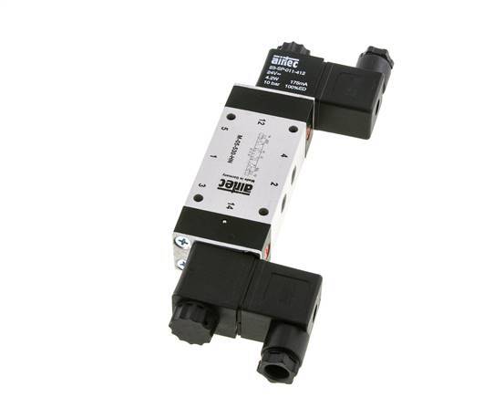 5/3 G1/8'' Center Closed Solenoid Valve 12V DC 3-8bar/42-112psi Airtec