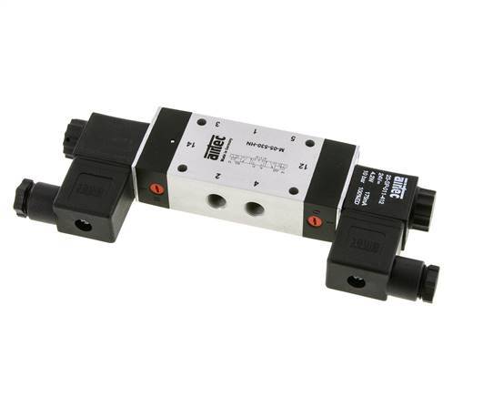 5/3 G1/8'' Center Closed Solenoid Valve 12V DC 3-8bar/42-112psi Airtec