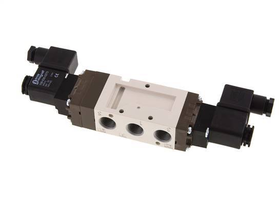 5/3 G3/8'' Exhaust Center Solenoid Valve 24V DC 2-10bar/28-140psi YPC