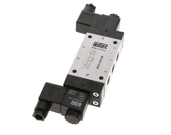 5/3 G1/4'' Exhaust Center Solenoid Valve 230V AC 3-8bar/42-112psi Airtec