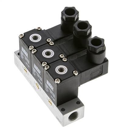 3x3/2 M5 NC Solenoid Valve 12V DC -0.95-8bar/-13.2-112psi Airtec