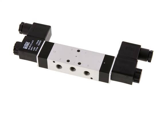5/3 G1/8'' Pressure Center Solenoid Valve 24V DC 3-10bar/42-140psi Airtec