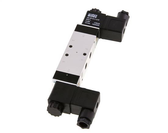 5/3 G1/8'' Pressure Center Solenoid Valve 24V DC 3-10bar/42-140psi Airtec