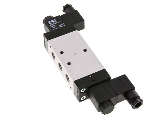 5/3 G1/4'' Center Closed Solenoid Valve 12V DC 3-10bar/42-140psi Airtec