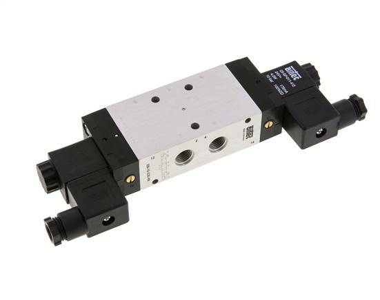 5/3 G1/4'' Center Closed Solenoid Valve 12V DC 3-10bar/42-140psi Airtec