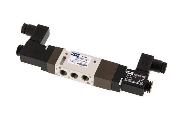5/3 G1/8'' Exhaust Center Solenoid Valve 24V DC 2-10bar/28-140psi YPC