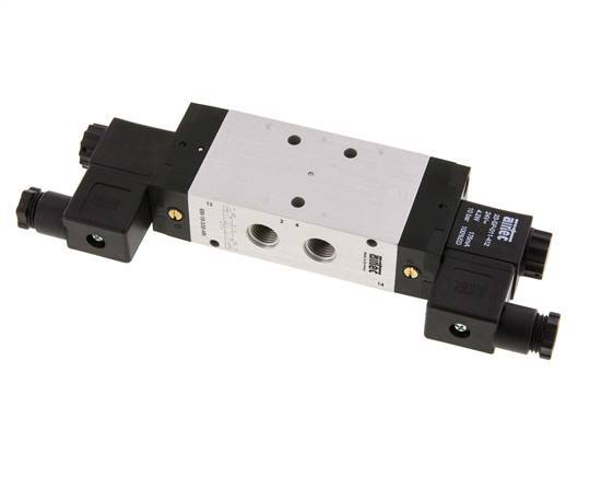 5/3 G1/4'' Center Closed Solenoid Valve 24V DC 3-10bar/42-140psi Airtec