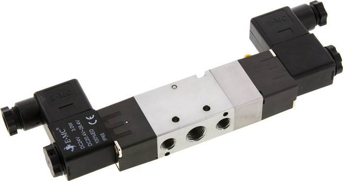 5/3 G1/4'' (G1/8'') Exhaust Center Solenoid Valve 230V AC 1.5-8bar/21.0-112psi E.MC