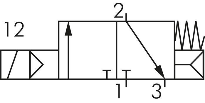 3/2 G1/2'' NC Solenoid Valve 12V DC 1.5-8bar/21.0-112psi E.MC