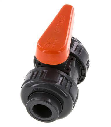 PVC 2-way Ball Valve True Union 16 mm Socket EPDM