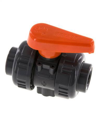 PVC 2-way Ball Valve True Union 16 mm Socket EPDM