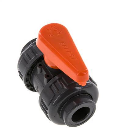 PVC 2-way Ball Valve True Union 16 mm Socket EPDM