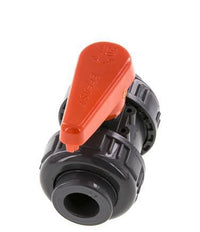 PVC 2-way Ball Valve True Union 16 mm Socket FKM