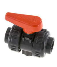 PVC 2-way Ball Valve True Union 20 mm Socket FKM