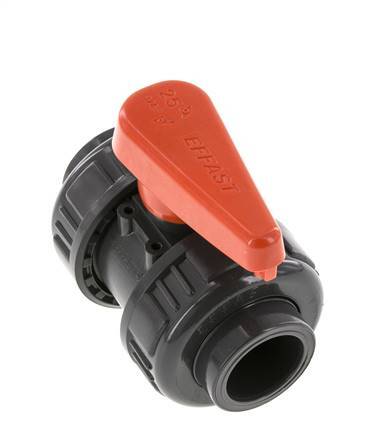 PVC 2-way Ball Valve True Union 25 mm Socket FKM