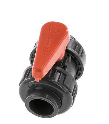 PVC 2-way Ball Valve True Union 25 mm Socket FKM