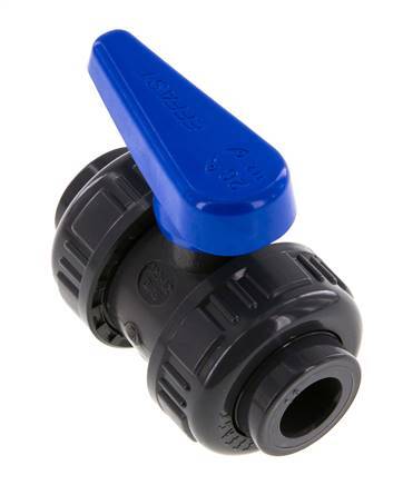 PVC 2-way Ball Valve True Union 16 mm Socket EPDM