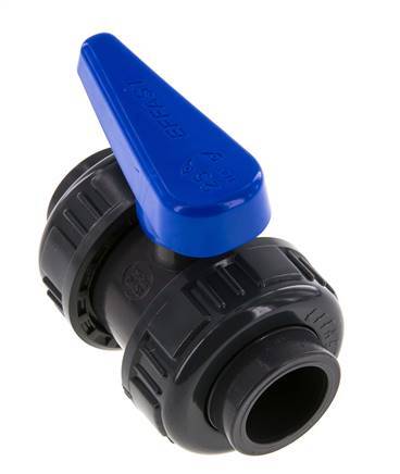 PVC 2-way Ball Valve True Union 25 mm Socket EPDM