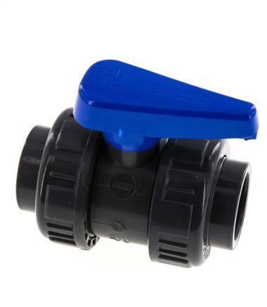PVC 2-way Ball Valve True Union 32 mm Socket EPDM