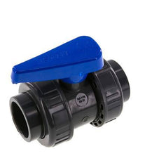 PVC 2-way Ball Valve True Union 40 mm Socket EPDM