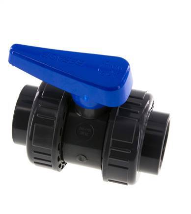PVC 2-way Ball Valve True Union 40 mm Socket EPDM