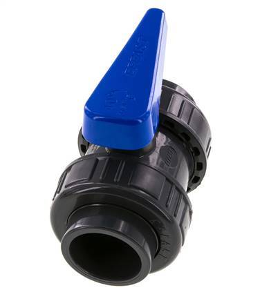PVC 2-way Ball Valve True Union 40 mm Socket EPDM