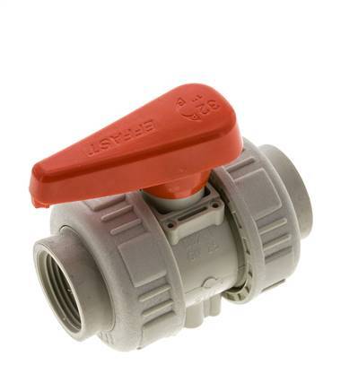 PP-H 2-way Ball Valve True Union Rp 1'' EPDM