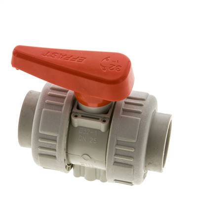 PP-H 2-way Ball Valve True Union Rp 1'' EPDM