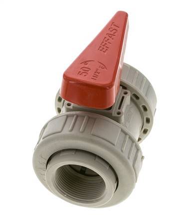 PP-H 2-way Ball Valve True Union Rp 1 1/2'' EPDM