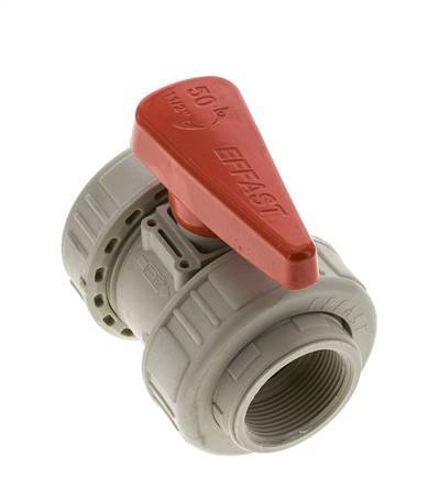 PP-H 2-way Ball Valve True Union Rp 1 1/2'' EPDM