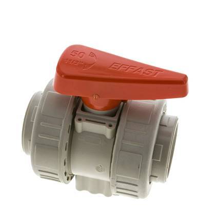 PP-H 2-way Ball Valve True Union Rp 1 1/2'' FKM