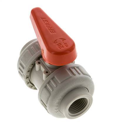 PP-H 2-way Ball Valve True Union Rp 1/2'' EPDM